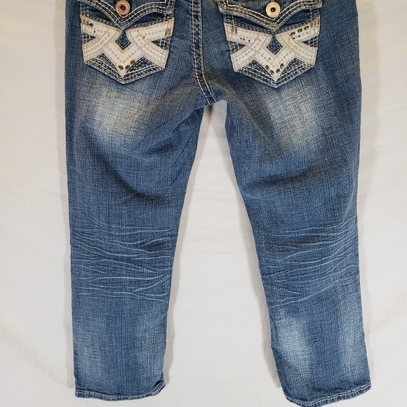 NYC Hydraulic Medium Washed Denim Capris Sz 2 - Picture 2 of 6